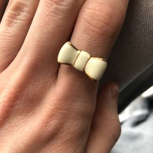 White Kate Spade Bow Ring Size 7